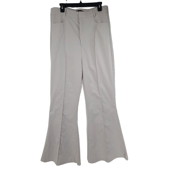 Pretty Little Things Women's Casual Flaire Leg  Pants Beige  Size 12 - Picture 1 of 7
